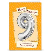 Miko - Kaart - Leeftijdballon - 9 Jaar