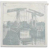 Knit Factory Brug Keukendoek - Ecru/Stone Green - 50x50 cm