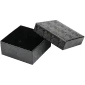 HaverCo Luxe ringendoosje Zwart Oorbellendoosje met patroontje 5x5x3.5cm /