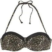 LASCANA Bikinitop beige / bruin / zwart