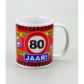 Paper Dreams Funny Mugs - verkeersbord 80 jaar Paperdreams Bakvorm