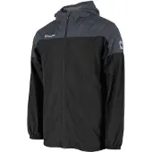 Stanno Junior voetbaljack zwart/grijs Sportjack Jongens/Meisjes Polyamide Capuchon - maat 164
