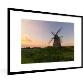 PosterMonkey Fotolijst incl. Poster - Molen - Horizon - Lente - 120x80 cm - Posterlijst