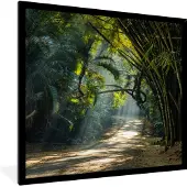 PosterMonkey Fotolijst incl. Poster - Rijen bamboe in Azie - 40x40 cm - Posterlijst