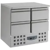CombiSteel Koelwerkbank Combisteel, 4 lades, 90(b)x87(h)x70(d), 230V/340W