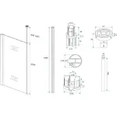 Mueller verticale stabilisatiestang 100cm + plafond bevestiging