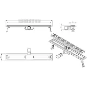 Mueller Luxa RVS douchegoot 90x7cm met flens