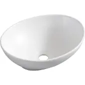 Wiesbaden Barco waskom ovaal 40 x 33 x 14,5 cm keramiek mat wit