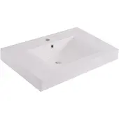 Xellanz Tigris wastafel enkel met 1 kraangat 60x46x8 cm kunstmarmer glans wit