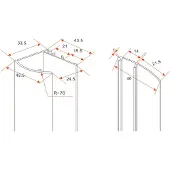 Wiesbaden muurprofiel voor glaswand, 1 x 200 cm, chroom