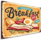 Karo-art Schilderij - Homemade Breakfast, Reclamebord, Premium Print