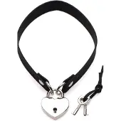 Huismerk Lock-It Heart Choker Met Afsluitbaar Hartje - Zwart