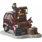 Luville | Kerstdorp Miniatuur Bakkerswagen polyester multicolour 12.5x1x9 cm kerstdecoratie | NADUVI