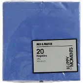 Packlinq Servetten, witte achterkant, afm 33x33 cm, lichtblauw, 20 stuk/ 1 doos