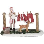 Luville Kerstdorpminiatuur Wasserij Met Kerstman 12,5 X 8 X 7,5 Cm