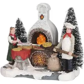 Luville Outdoor pizzeria b/o l11,5xw6,5xh10 cm kersthuisje