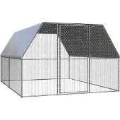 vidaXL Kippenhok 3x4x2 m gegalvaniseerd staal