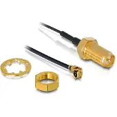 DeLOCK MHF I (v) - RP-SMA (v) kabel - Micro Coax (1.13 mm) - 50 Ohm / zwart - 0,50 meter