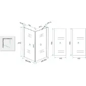 Wiesbaden Salone cabine met 1 draaideur 900 x 900 x 2000 x 8 mm nano helder glas/mat zwart