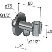 Hotbath Mate M515 wandhouder met uitlaat mat wit