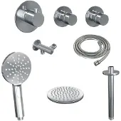Brauer Chrome Edition complete inbouw regendouche met 3 standen handdouche, plafondarm en hoofddouche 20cm set 11 chroom