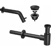 Ink Fonteinkraanset Inbouw Inclusief Waste en Design Sifon Mat Zwart