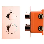 Best design Douchekraan Inbouw Lyon Thermostaatkraan 2-weg Mat Rose Goud (incl. inbouwdeel)