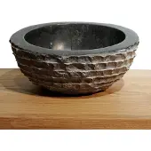 Teakea - Oblique Mini Waskom van Zwart Marmer 30x14,5/10,5 cm - Ronde Luxe Natuursteen Waskom