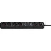 Brennenstuhl 1159760936 Smart Stekkerdoos | 6 sockets | Schakelaar | Zwart - 1,5 meter