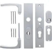 Starx Veiligheidsbeslag met Kerntrekbeveiliging †“ Deurbeslag Aluminium †“ Kruk/Kruk †“ Langschild PC55/PC72 mm
