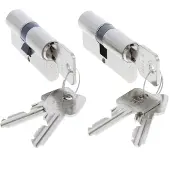 Starx SKG** profielcilinder gelijksluitend (2x) vernikkeld - 60 (30/30) mm