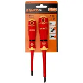 Bahco Insulated With Slotted Combi Tip And Pozidrivfit With Multi-component Handle Schroevendraaierset 2 Eenheden