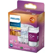 Philips Energiezuinige Spot - 50 W - GU10 - Dimbaar warmwit licht - 2 stuks - Bespaar op energiekosten