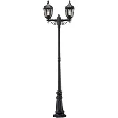 Konstsmide Mastlamp Firenze, 2-lamps, zwart FIRENZE, zwart, Aluminium, Landelijk