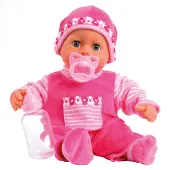 Bayer First Words Baby - Donkerroze outfit