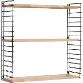 Tomado Boekenrek 3 Planken Hout/Zwart - 70 x 68 x 21 cm