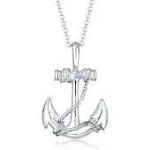 KUZZOI - Halsketting - Anker Seil Maritim 925 Silber - Heren