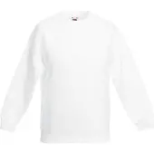 Fruit Of The Loom Childrens Unisex Set In Sleeve Sweatshirt (Wit)