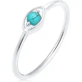 Elli Ring 'Evil Eye' turquoise / zilver