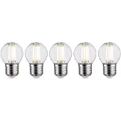 Paulmann led-filamentlamp 5er Pack 5W Tropfen E27 2700K klar (5 stuks)