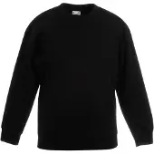 Fruit Of The Loom Childrens Unisex Set In Sleeve Sweatshirt (Zwart)