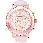 Swarovski Octea 5452501 Roze Gouden Roze Leren Dameshorloge