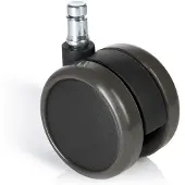 Hjh OFFICE 5x ROLO FREE 10mm/65mm Harde bodem - Bureaustoelwielen Zwart