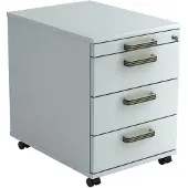 Hjh OFFICE PRO SIGNA AC30 SG - Rolcontainer Grijs Hout met 3 lades Greeplijst kunststof