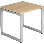 Hjh OFFICE PRO REGO 8 S - 80 x 80 Eiken/Zilver Tafelhoogte I In hoogte verstelbaar
