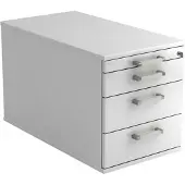 Hjh OFFICE PRO SIGNA TC30 CE - Rolcontainer Wit Hout met 3 lades Chrome metaal handgreep