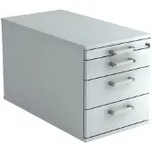 Hjh OFFICE PRO SIGNA TC30 CE - Rolcontainer Grijs Hout met 3 lades Chrome metaal handgreep