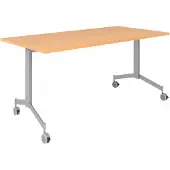 Hjh OFFICE PRO KALA 16 | Klaptafel verrijdbaar | 160 cm | zilver - Conferentietafel Beuken
