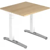 Hjh OFFICE PRO XTRA XB 8 WC - 80 x 80 Eiken Tafelhoogte I In hoogte verstelbaar