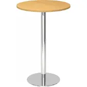 Hjh OFFICE PRO BISTRO H80R C - Systeem conferentietafel Beuken Chroom Ø 80